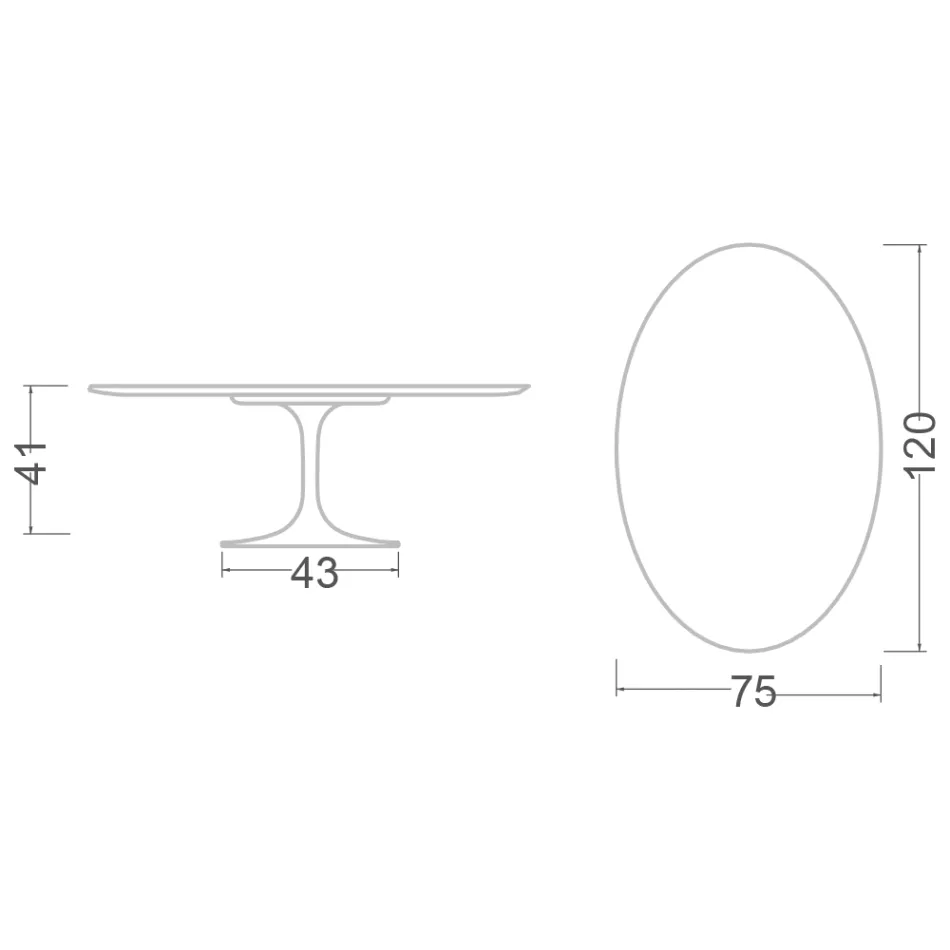 Tulip Saarinen Couchtisch H 41 mit Carrara-Marmorplatte, hergestellt in Italien Viadurini