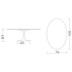 Tulip Saarinen H 41 Ovaler Couchtisch mit unsichtbarer Select-Keramikplatte Viadurini