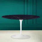 Tulip Saarinen H 41 Ovaler Couchtisch mit Noir Laurent Keramikplatte Viadurini