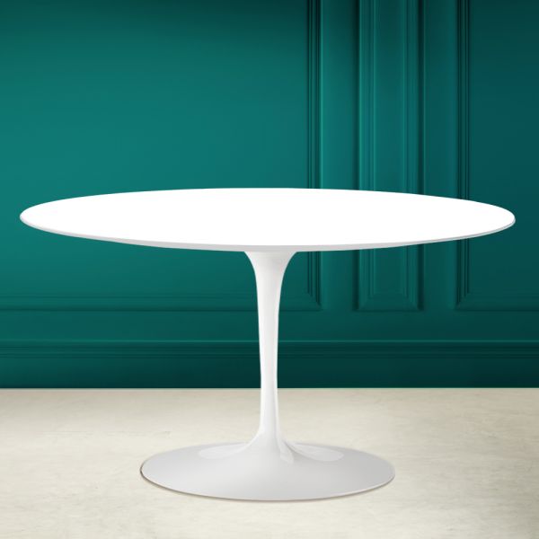 Tulip saarinen h 41 ovaler couchtisch aus absolut weißer keramik, hergestellt in italien – scarlet