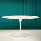 Tulip Saarinen H 41 Ovaler Couchtisch aus vollgeäderter Statuenkeramik Viadurini