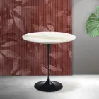 Saarinen Tulip Couchtisch H 52 cm in Florim Calacatta Gold Matt Keramik - Scharlachrot Viadurini