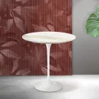 Saarinen Tulip Couchtisch H 52 cm in Florim Calacatta Gold Matt Keramik - Scharlachrot Viadurini