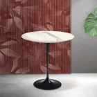 Saarinen Tulip Couchtisch H 52 cm in Florim Statuario Mattkeramik - Scharlachrot Viadurini