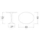 Tulip Saarinen Couchtisch H 52 mit ovaler Platte aus weißem Flüssiglaminat, hergestellt in Italien – Scharlachrot Viadurini