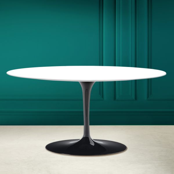 Tulip saarinen ovaler couchtisch h 41 in absolutem weiß, hergestellt in italien – scarlet