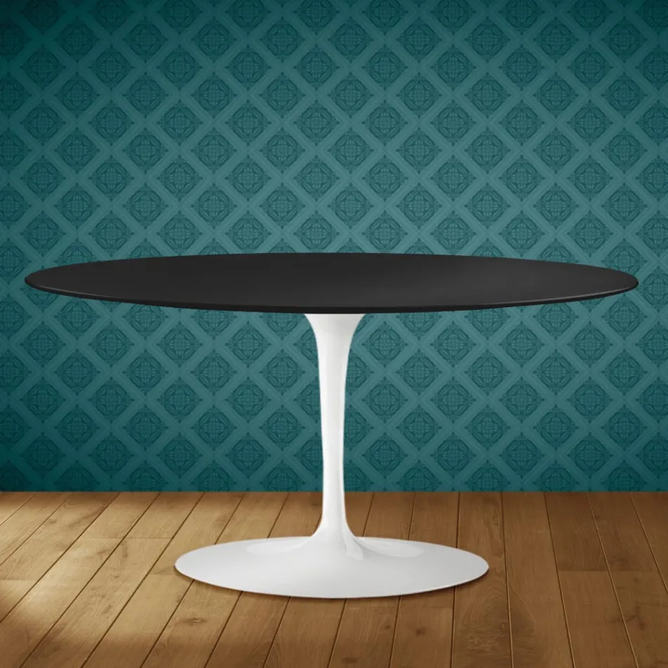 Saarinen Tulpen-Couchtisch, oval, H 41 cm, Domoos Keramik, hergestellt in Italien - Scharlachrot Viadurini