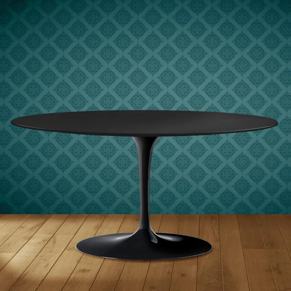 Saarinen Tulpen-Couchtisch, oval, H 41 cm, Domoos Keramik, hergestellt in Italien - Scharlachrot Viadurini