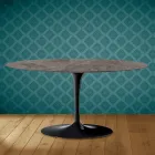 Tulip Saarinen Ovaler Couchtisch H 41 aus Kira-Keramik, hergestellt in Italien – Scharlachrot Viadurini