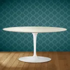 Saarinen Tulpen-Couchtisch, oval, H 41 cm, Marmorio-Keramik, hergestellt in Italien - Scharlachrot Viadurini
