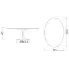 Saarinen Tulpen-Couchtisch, oval, H 41 cm, Moonè Keramik, hergestellt in Italien - Scharlachrot Viadurini