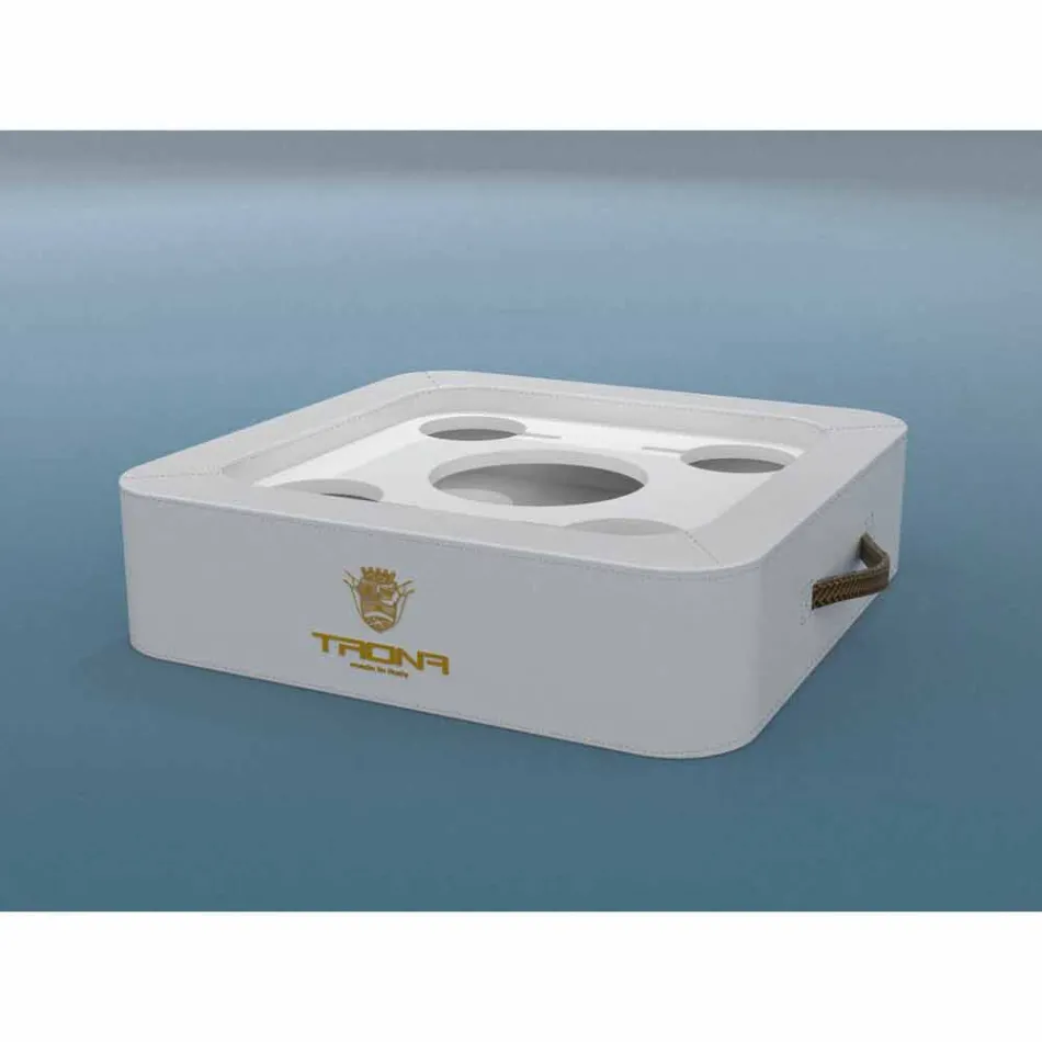 Couchtisch - Floating Tablardesign Kunstleder nautische Trona Viadurini