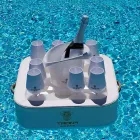 Couchtisch - schwimmendes Tablett aus nautischem Öko-Leder und Trona Plexiglas Viadurini