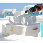 Kaffeetisch - Schwimmwanne aus Kunstleder und Plexiglas nautischen Trona Viadurini