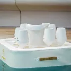 Couchtisch - schwimmendes Tablett aus nautischem Öko-Leder und Trona Plexiglas Viadurini