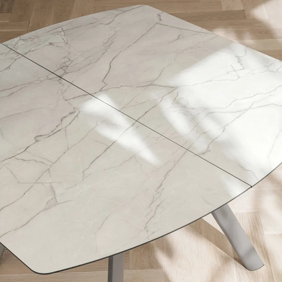 Ausziehbarer Fasstisch bis 170 cm aus geschichtetem HPL - Convivio Viadurini