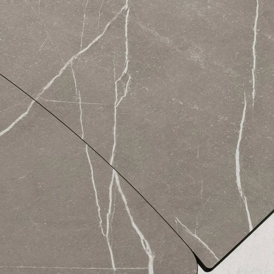 Ausziehbarer Fasstisch auf 240 oder 280 cm aus HPL und Metall - Geschenk Viadurini