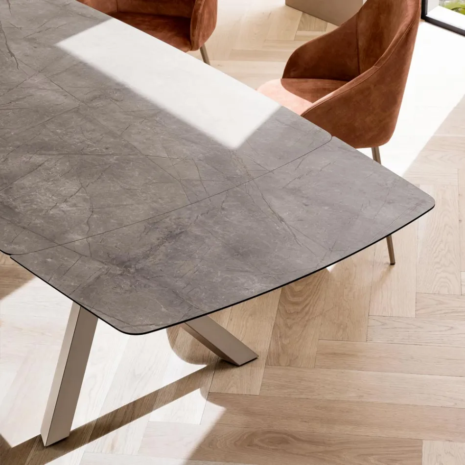 Ausziehbarer Fasstisch auf 240 oder 280 cm aus geschichtetem HPL - Dialogo Viadurini