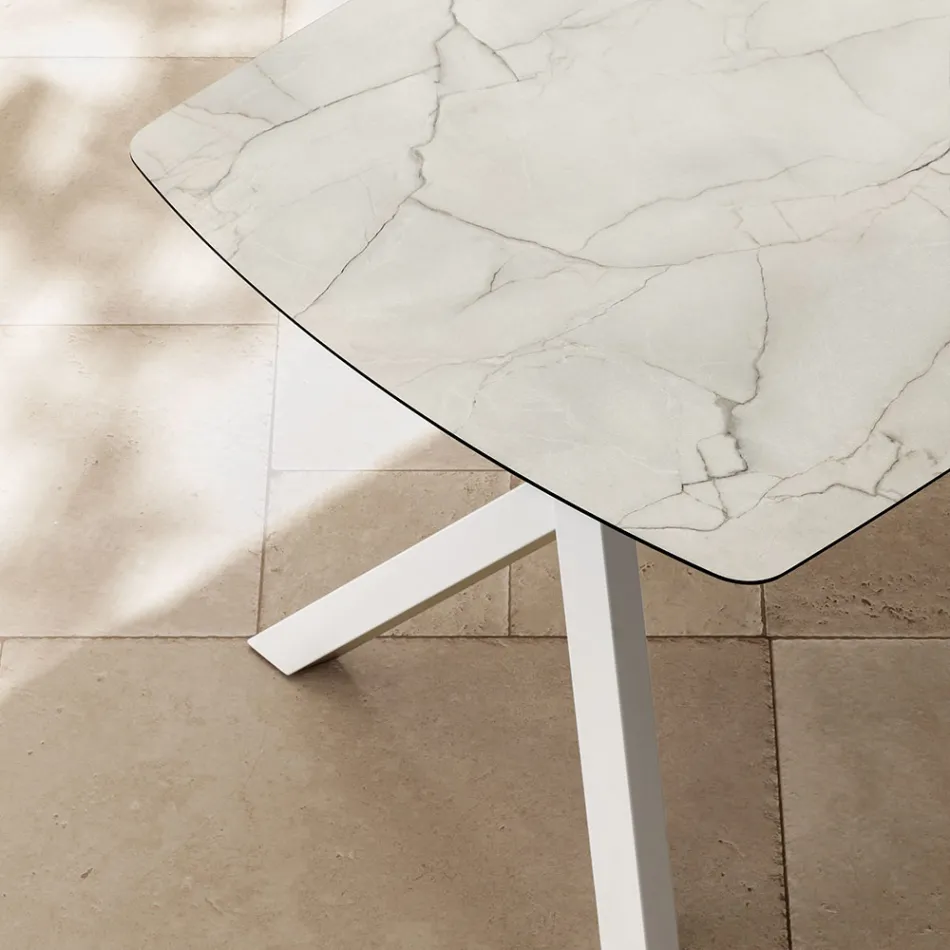 Ausziehbarer Fasstisch auf 240 oder 280 cm aus geschichtetem HPL - Dialogo Viadurini