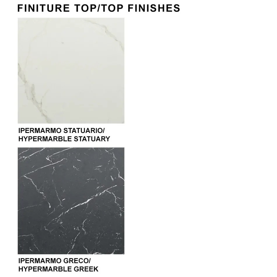 Moderner Barrel-Tisch aus Keramik und roségoldenem Stahl, hergestellt in Italien – Settimmio Viadurini