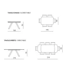 Ausziehtisch 140/210 x 90 cm aus Sinterstein mit Marmoroptik - Atrium Viadurini