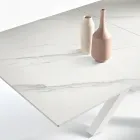 Ausziehbarer Tisch 180/240 x 100 cm aus Sinterstein mit Marmoroptik - Loggia Viadurini