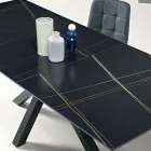 Ausziehbarer Tisch 180/240 x 100 cm aus Sinterstein mit Marmoroptik - Loggia Viadurini