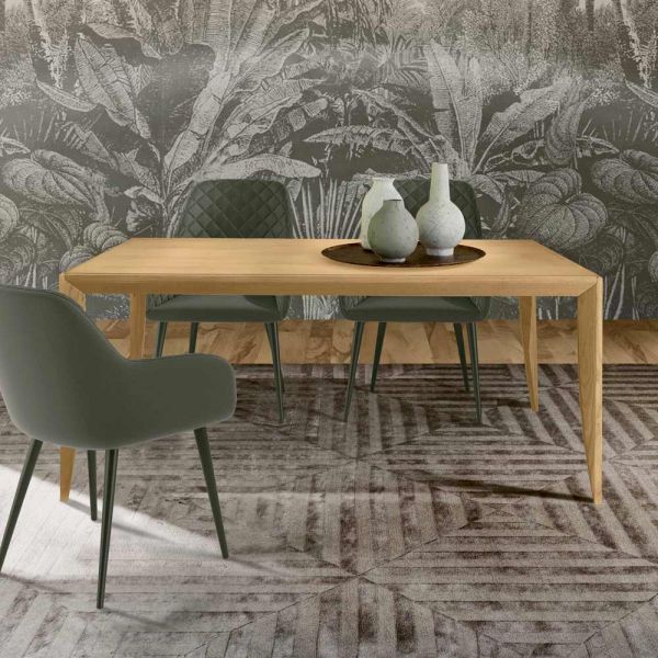 Ausziehbarer tisch von 180 bis 240 cm aus eschenholz mit lattenrost - modula