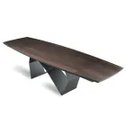 Ausziehbarer Tisch 200/300x100 aus Eichenfurnier und Metall - Cross Viadurini