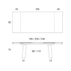 Ausziehbarer Tisch 3 m Glänzende Keramikplatte Metallbeine - Papusca Viadurini