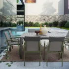 Ausziehbarer Tisch auf 149 cm aus pulverbeschichtetem Aluminium – Need Viadurini