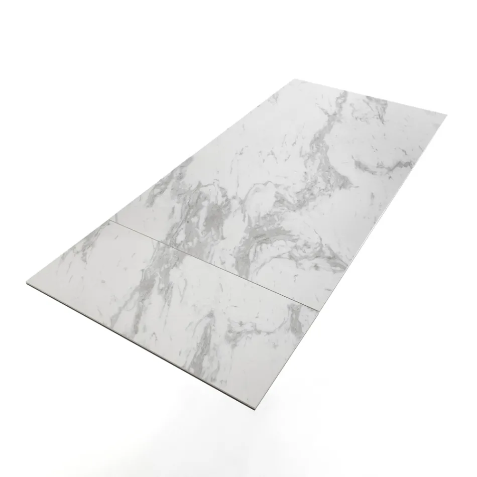 Ausziehbarer Tisch auf 170 cm aus Stahl und Keramik – Sphinx Viadurini