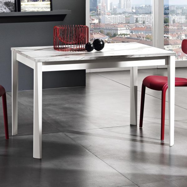 Ausziehbarer tisch bis 180 cm in buche und melamin made in italy - otiello