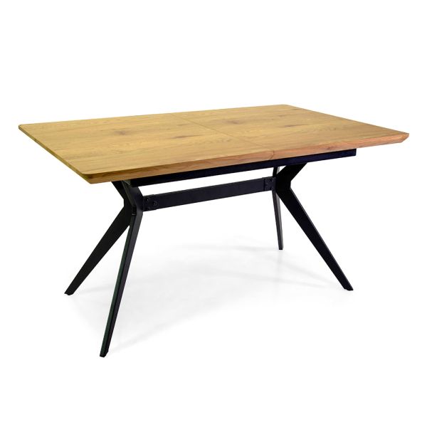 Ausziehbarer tisch 180 cm in mdf-holzoptik mit geprägter maserung - schaumstoff