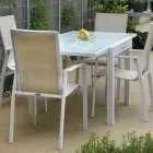 Ausziehbarer Tisch 180 cm oder 220 cm mit gehärteter Glasplatte - Cartellina Viadurini