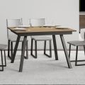 Ausziehbarer Tisch auf 180 oder 220 cm aus Holz und Eisen Made in Italy – Stars