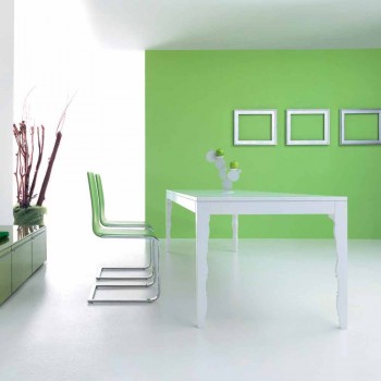 Ausziehbarer Tisch aus weiß lackiertem Holz bis 2,5 m mit gedrehten Beinen - Konzept