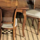 Ausziehbarer Tisch auf 200 cm mit 4 Stühlen aus Bassano-Holz, hergestellt in Italien – Bernstein Viadurini