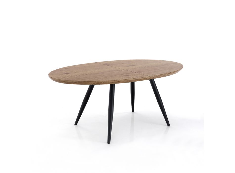 Ausziehbarer Tisch auf 200 cm mit schwarzen Metallbeinen – Lithium Viadurini