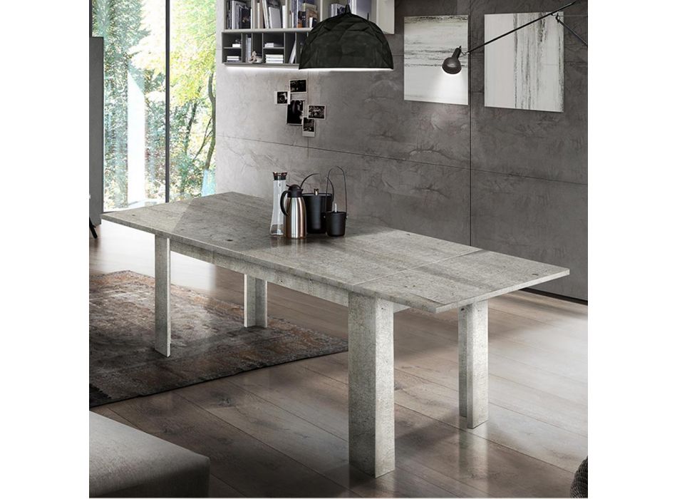 Design-Esstisch ausziehbar bis 210 cm aus nachhaltigem Holz - Perro Viadurini