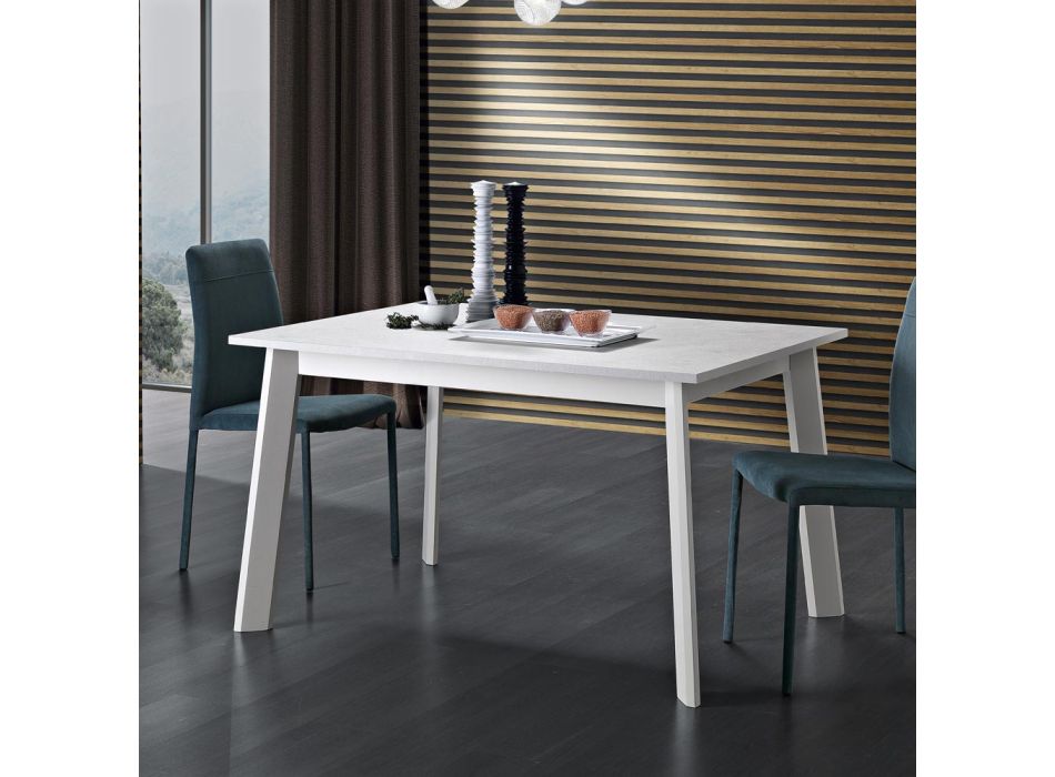 Ausziehbarer Tisch bis 220 cm in Buche und Melamin Made in Italy - Toles