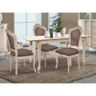 Ausziehbarer Tisch bis 220 cm aus weißem und goldenem Holz Made in Italy - Luxus Viadurini