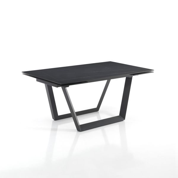 Ausziehbarer tisch auf 240 cm aus grauem stahl – bonito