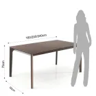 Ausziehbarer Tisch auf 240 cm aus Holz mit Platte aus MDF – Ruthenium Viadurini