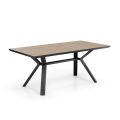 Ausziehbarer Tisch auf 240 cm aus schwarzem Metall und MDF – Donzella