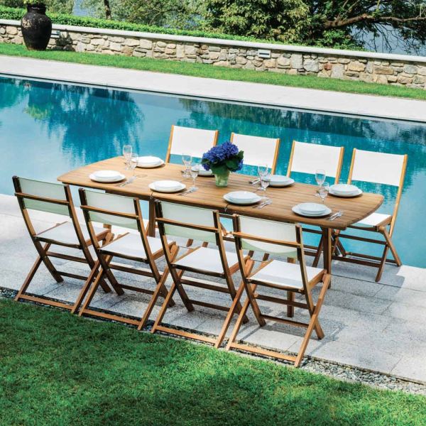 Ausziehbarer tisch bis 240 cm für den garten aus akazienholz - sereno