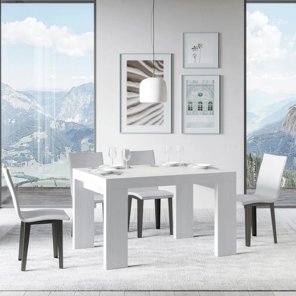 Ausziehbarer Tisch auf 246 cm aus Mikropartikeln aus Holz, hergestellt in Italien – Baum Viadurini