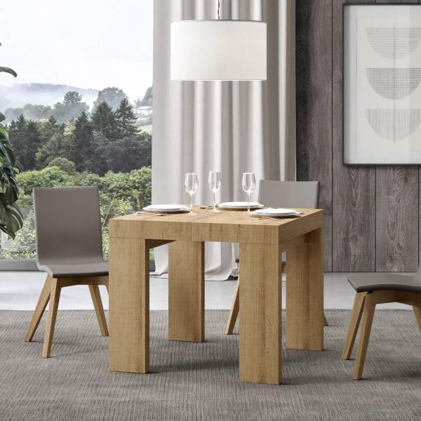 Ausziehbarer tisch auf 246 cm aus mikropartikeln aus holz, hergestellt in italien – baum