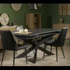 Ausziehbarer Tisch 260 cm aus Metall und synthetischem Stein - Unterwasser Viadurini