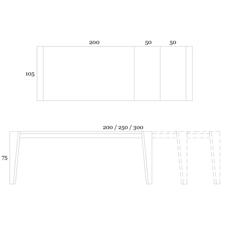Ausziehbarer Tisch auf 265 cm aus Canaletto-Walnussholz, hergestellt in Italien – Orchidea Viadurini